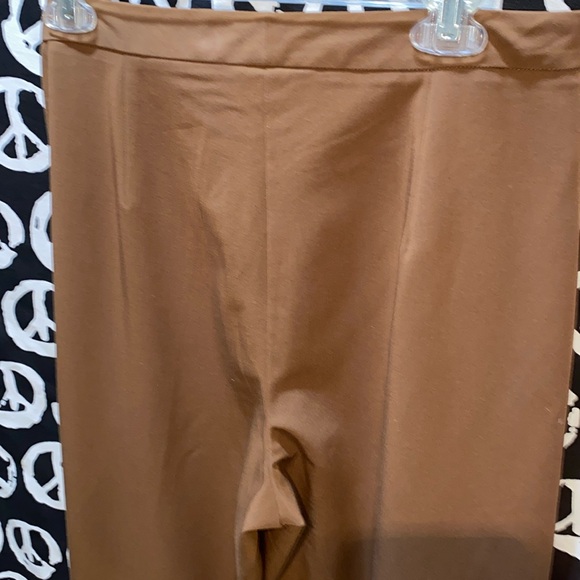 ADOLFO STUDIO WIDE LEG CARAMEL BROWN DRESS SUIT PANTS SZ 12 - Picture 7 of 12